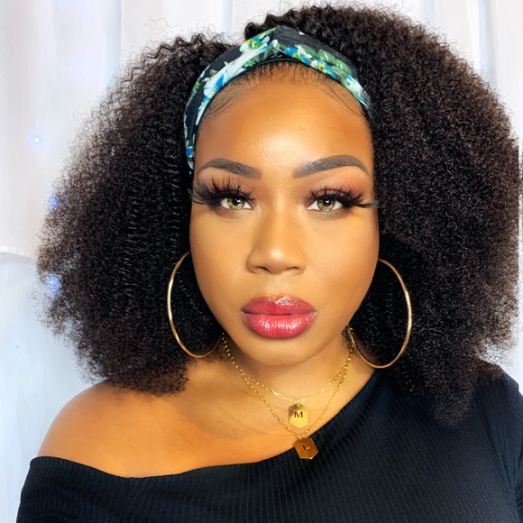 🚫SOLD🚫 Kinky Curly Natural Virgin Hair Headband - Picture 2 of 10